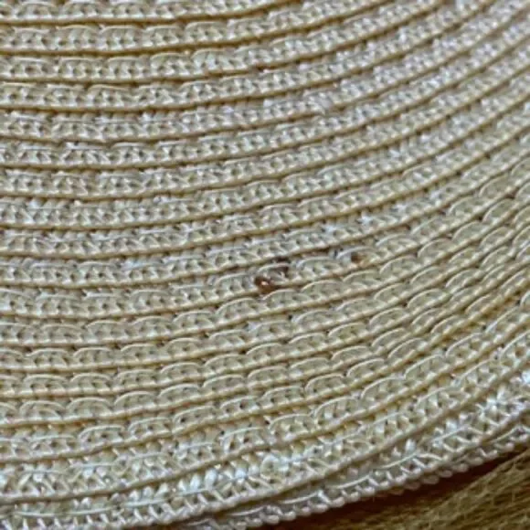 Vintage Yellow Hat with Silver V Shaped Accent - Picture 10 of 13